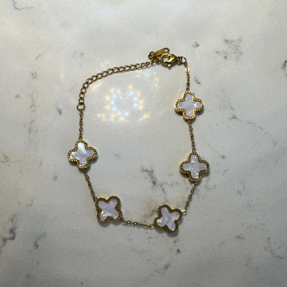 Amazon Stainless Steel Gold and White Bracelet